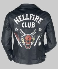 Hellfire Club Unisex Black Leather Jacket