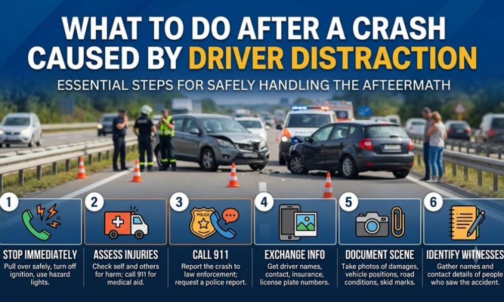 What to Do After a Crash Caused by Driver Distraction