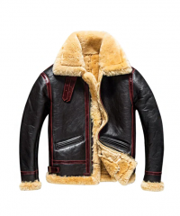 Men’s Fur Adjustable Waist Real Leather Jacket Just in $289.99